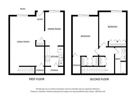 Village Green_2 Bedroom Floor Plan